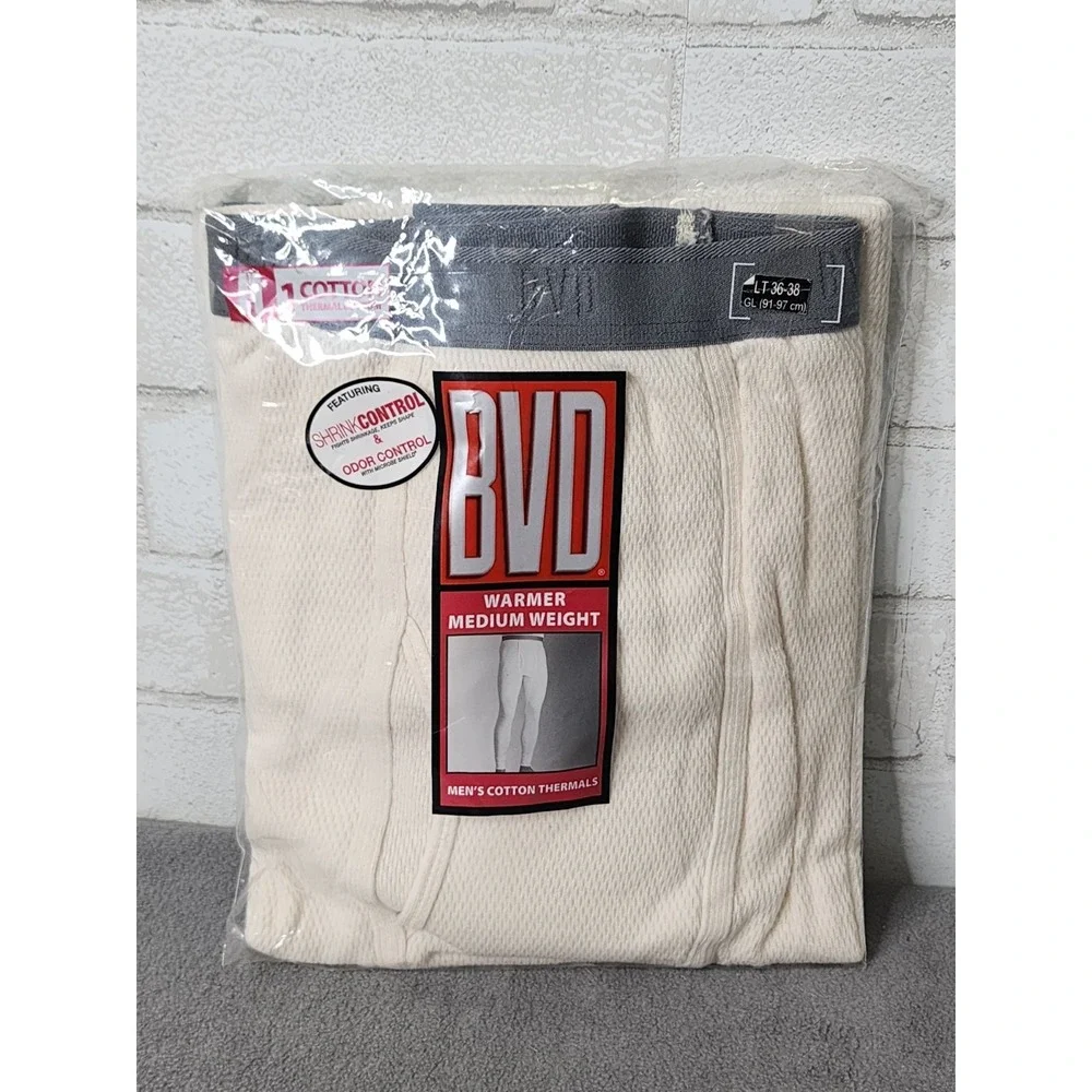 Vintage BVD Mens Thermal Drawers‎ Bottoms Long Underwear John's  LT 36-38 NEW